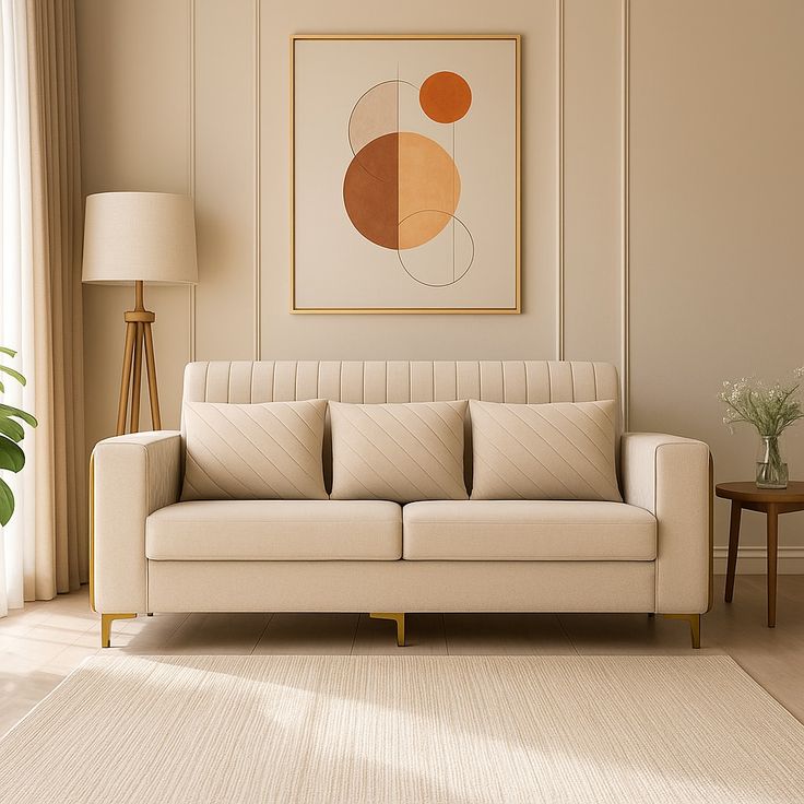 Saldana Velvet Round Arm Curved Sofa