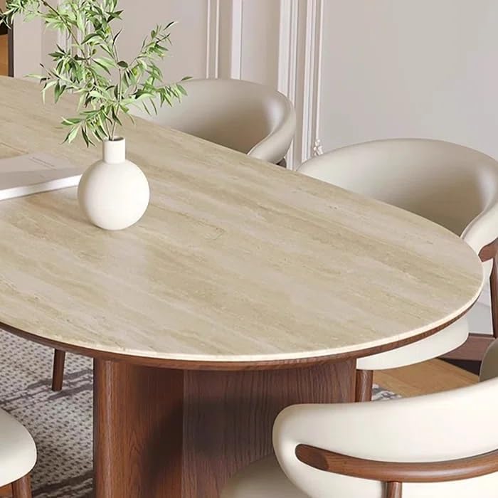 Hormox Modern Round Solid Wood 6 seater Dining Table Set - Urban Crafto