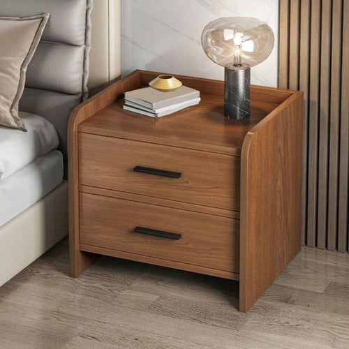 Modern Wooden Bedside Table with 2 Drawers - UrbanCrafto