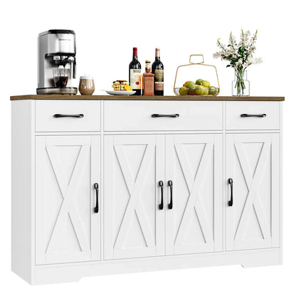 Modern Sideboard with 3 Drawers Adjustable Shelves - Wooden bazar