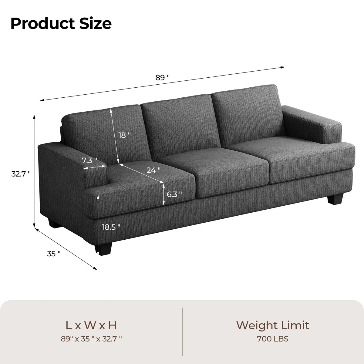 Modern Upholstered Sofa - Urbancrafto