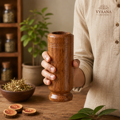 Vijaysar Wooden Tumbler Natural Ayurvedic Wooden Water Glass Handmade Cup - Urban Crafto