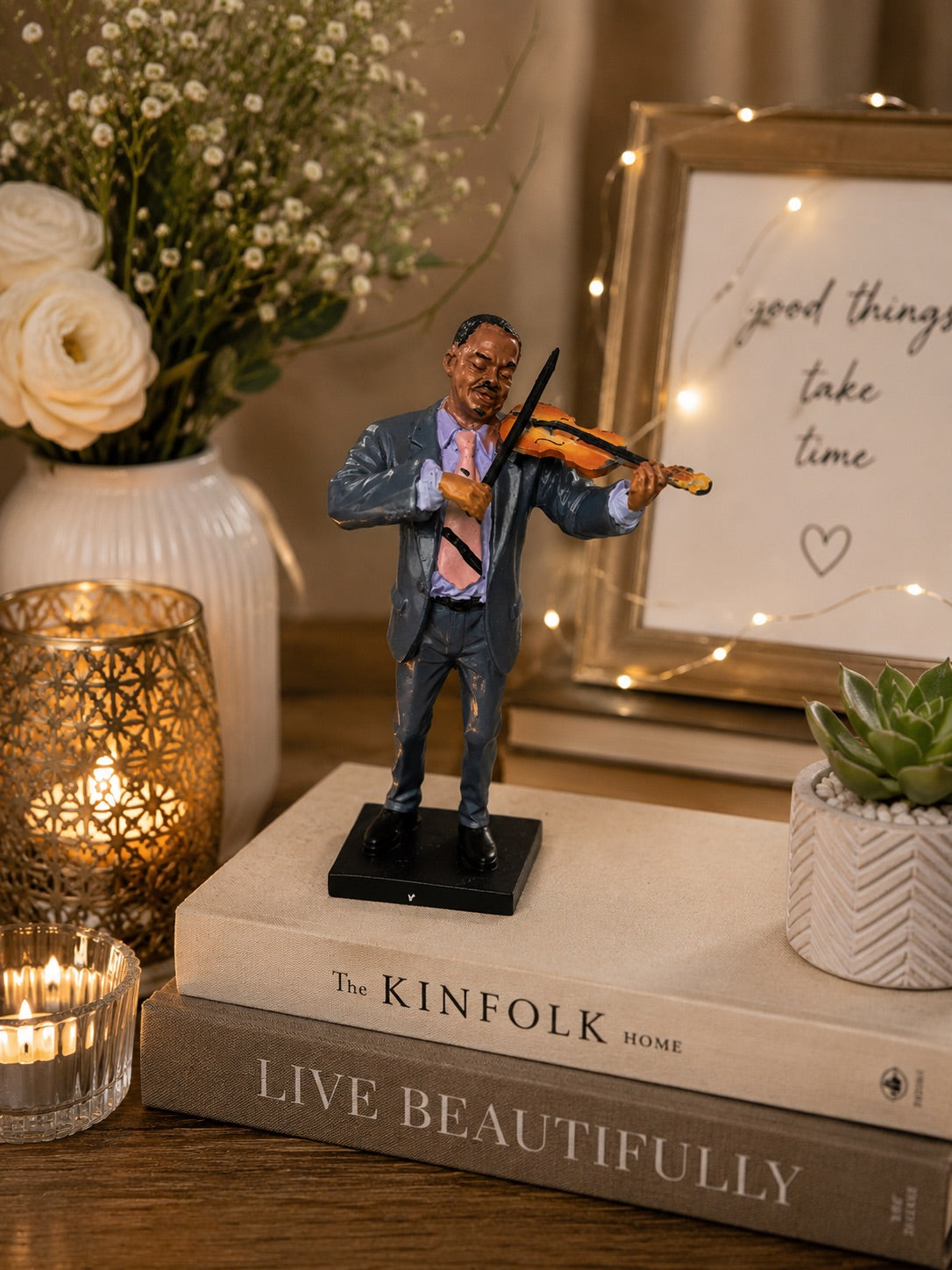 Maestro Violinist Resin Figurine