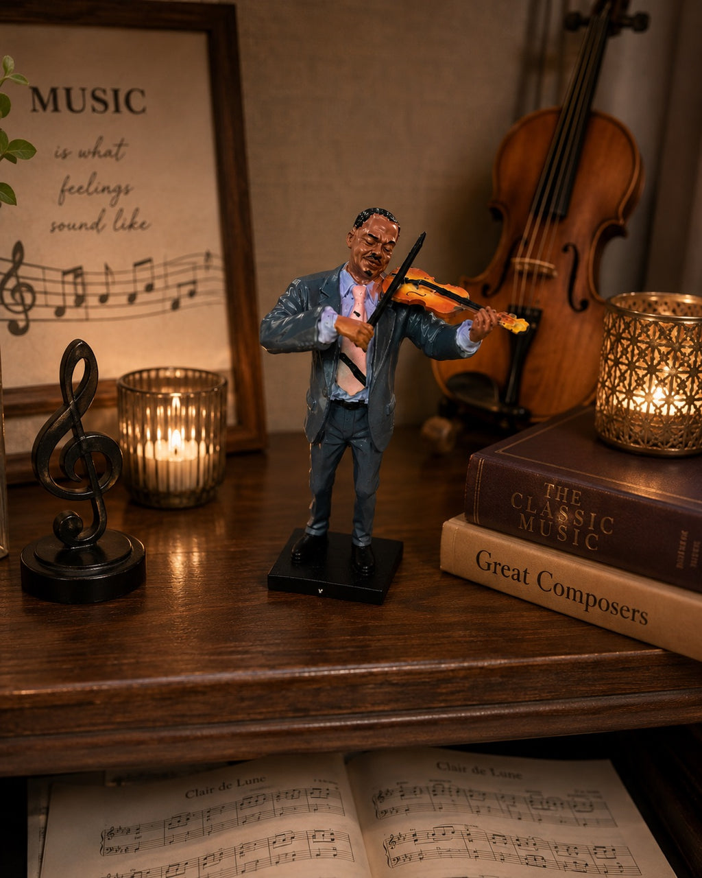 Maestro Violinist Resin Figurine