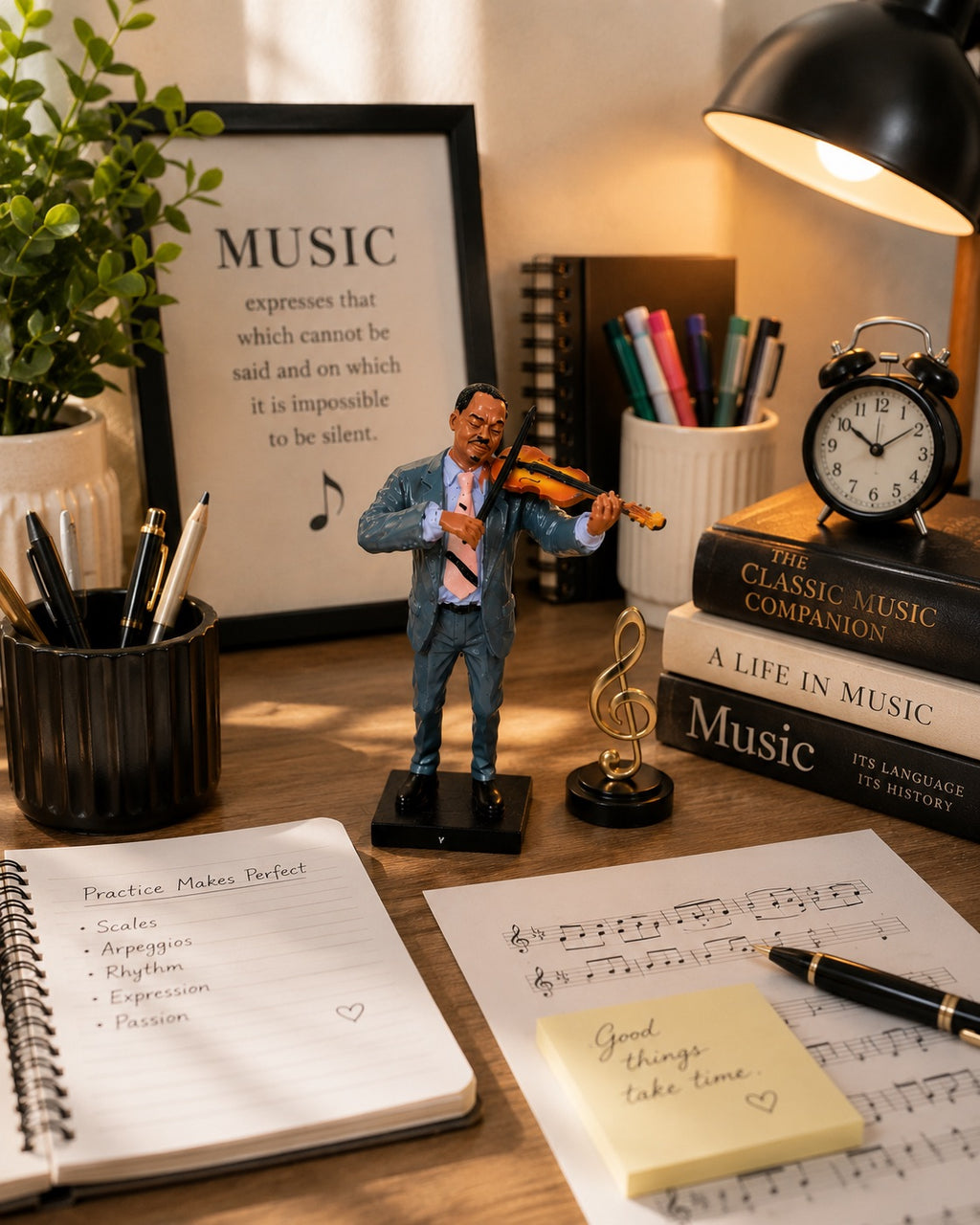 Maestro Violinist Resin Figurine