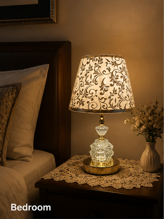 Crystal Glow Floral Table Lamp