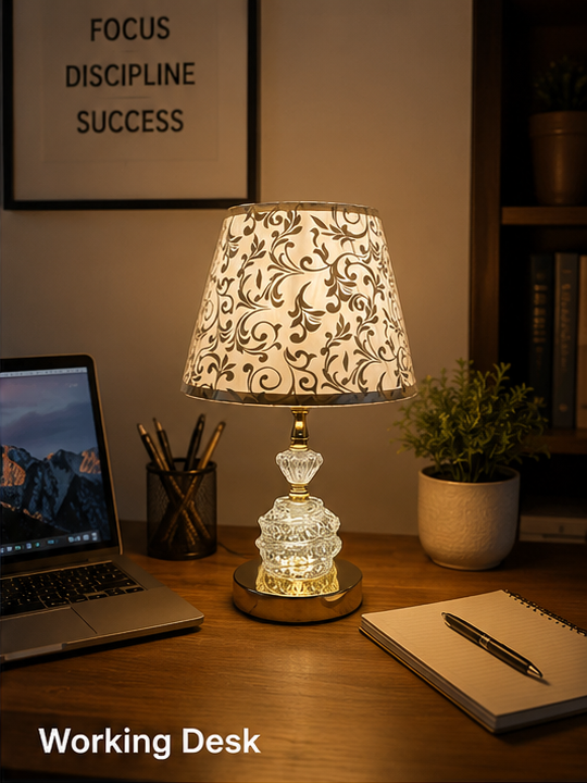 Crystal Glow Floral Table Lamp