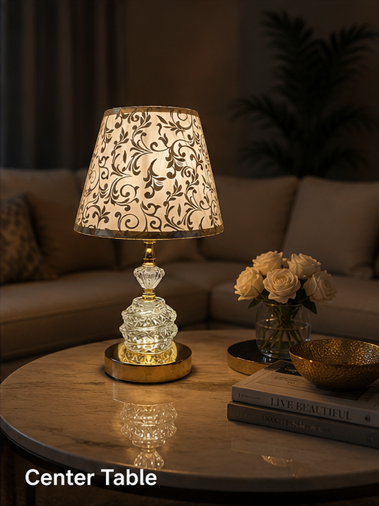 Crystal Glow Floral Table Lamp