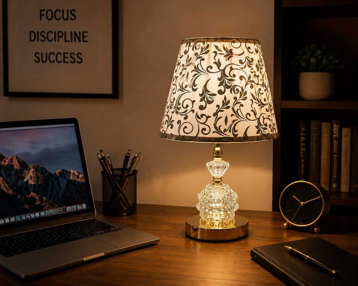 Crystal Glow Floral Table Lamp