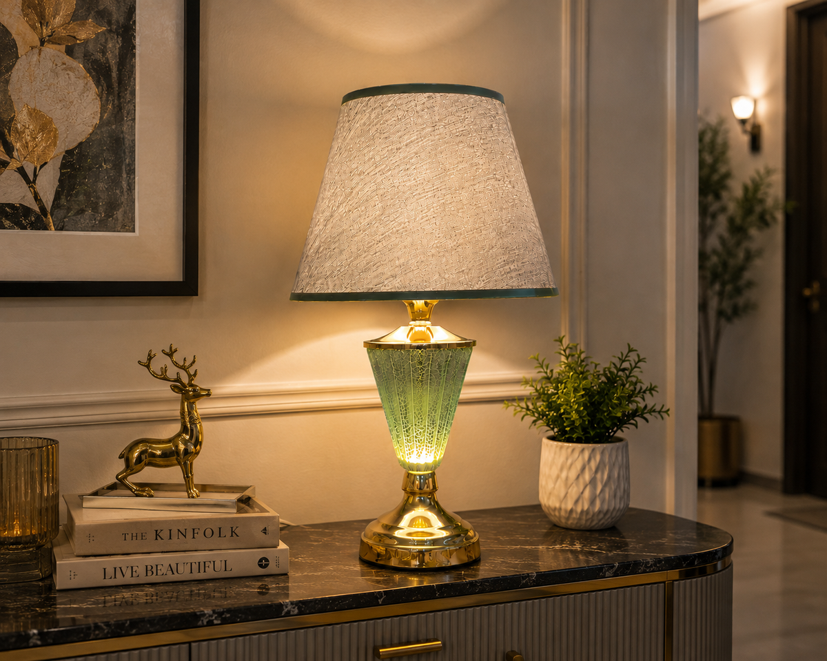 Luxe Glow Glass Table Lamp