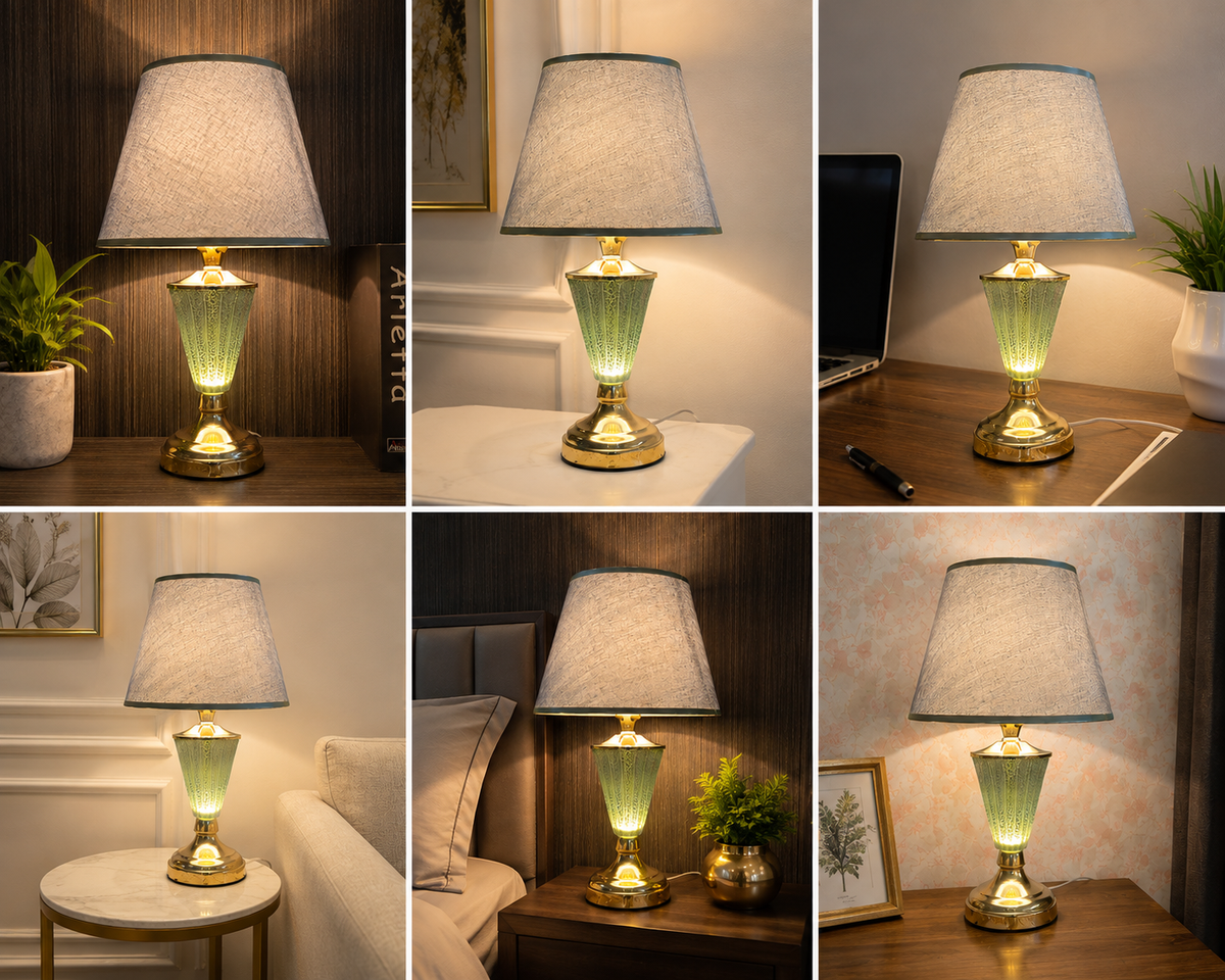 Luxe Glow Glass Table Lamp