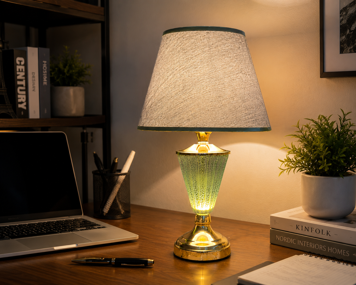 Luxe Glow Glass Table Lamp