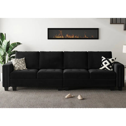3 - Pieces Velvet 4-Seater Sectional Sofa Lounge Apartment Living room Couch