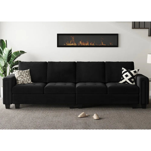 3 - Pieces Velvet 4-Seater Sectional Sofa Lounge Apartment Living room Couch