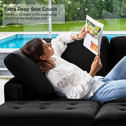 3 - Pieces Velvet 4-Seater Sectional Sofa Lounge Apartment Living room Couch