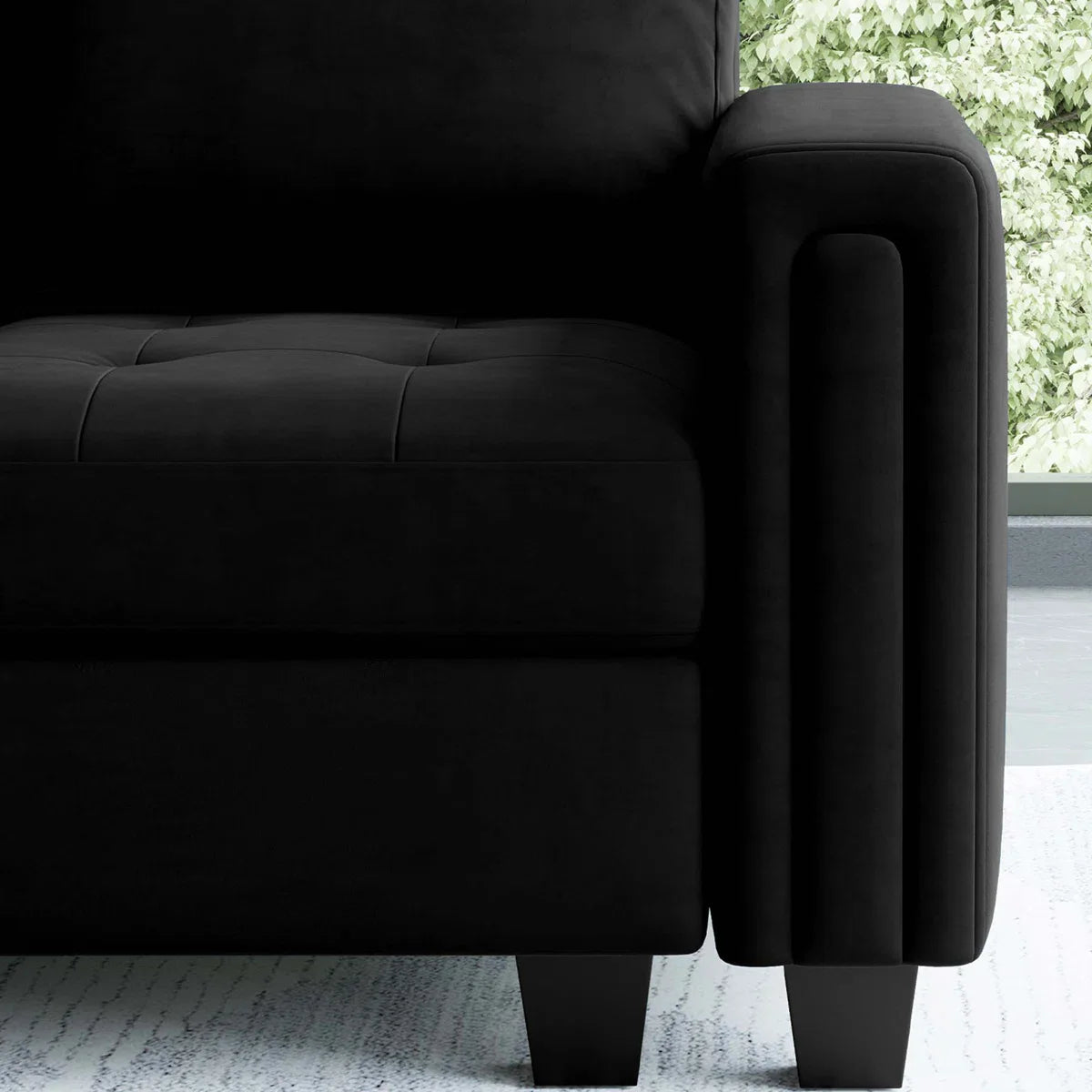3 - Pieces Velvet 4-Seater Sectional Sofa Lounge Apartment Living room Couch