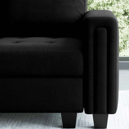 3 - Pieces Velvet 4-Seater Sectional Sofa Lounge Apartment Living room Couch