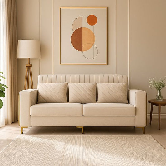 Saldana Velvet Round Arm Curved Sofa