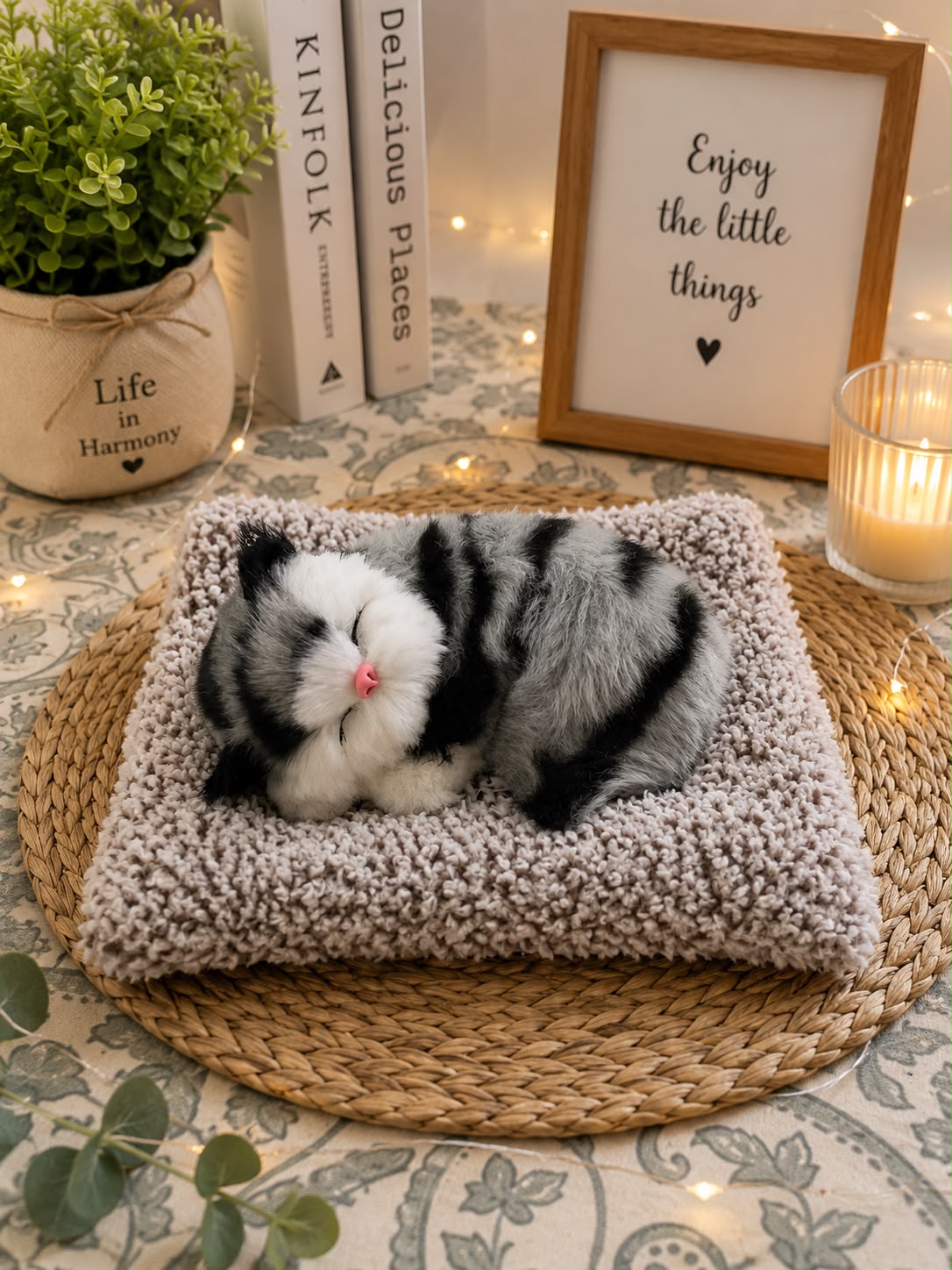 Sleeping Musically Cute Cat-Small